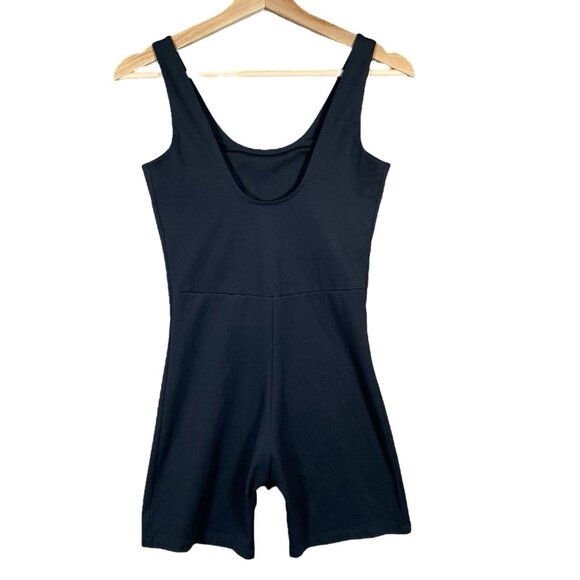 Girlfriend Collective Bike Unitard S Black Athletic Activewear One Piece Romper - Picture 4 of 12